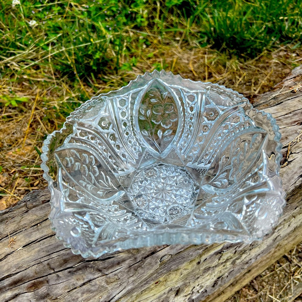 Vintage Crystal Candy Dish/ or fruit bowl